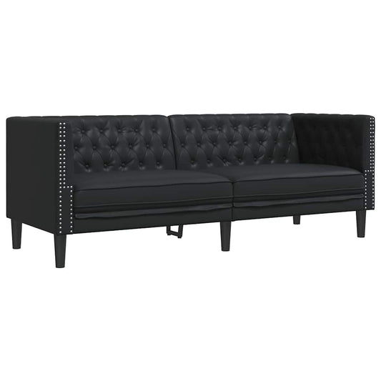 vidaXL Sofa Black 194 x 74.5 x 70.5 cm PVC 2