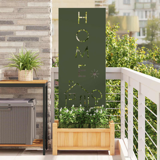 Garden Privacy Screen Cold-rolled steel 50 x 140 cm Olive Green Alphabet