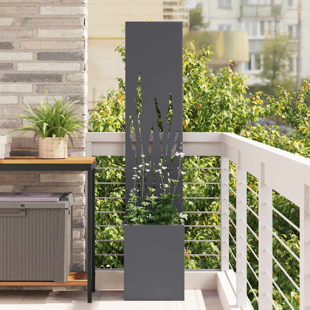 Garden Privacy Screen Fretwork 32 x 32 x 150 cm Anthracite Wheat