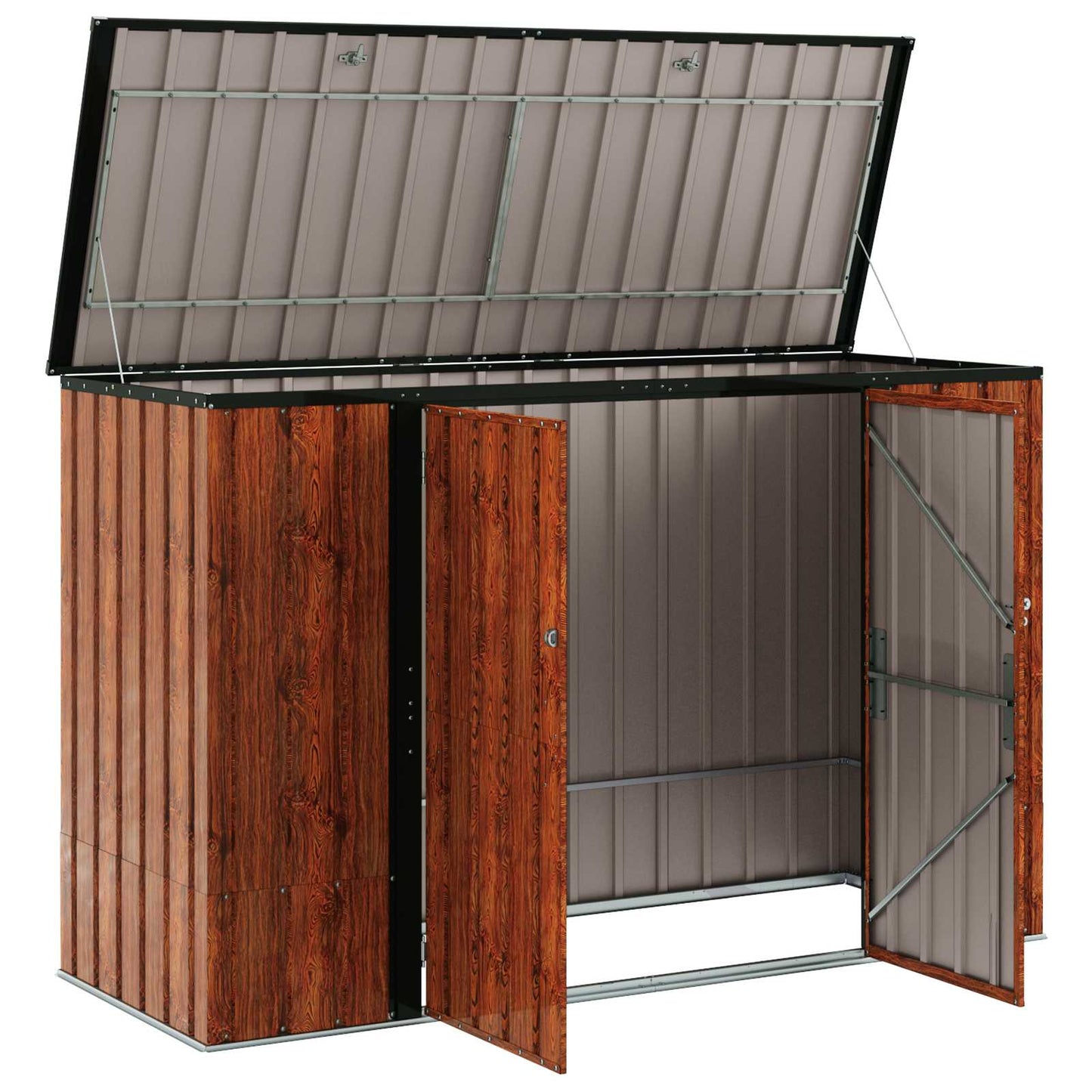 vidaXL Garden Storage Box Brown 214 x 82 x 132 cm Steel 6
