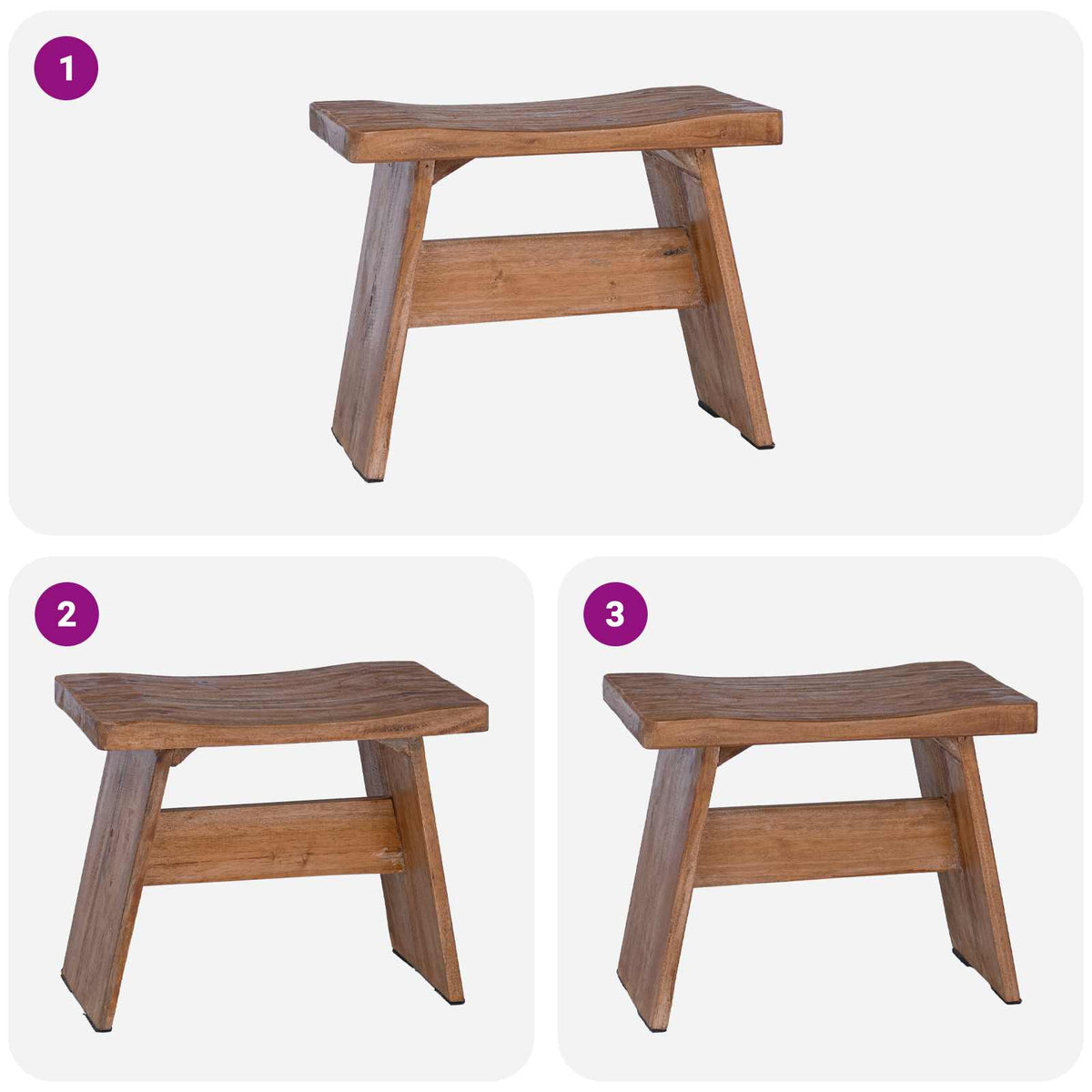 vidaXL Stool Natural 40 x 25 x 31 cm Mahogany Wood 4