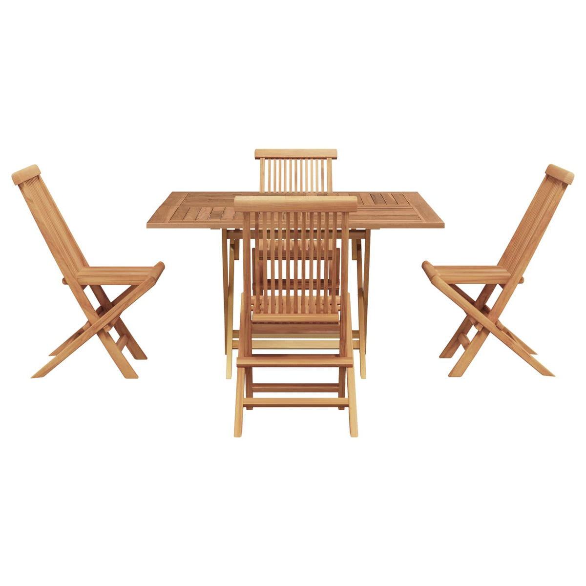 vidaXL Garden Bistro Set 3 pcs Natural Solid Teak Wood