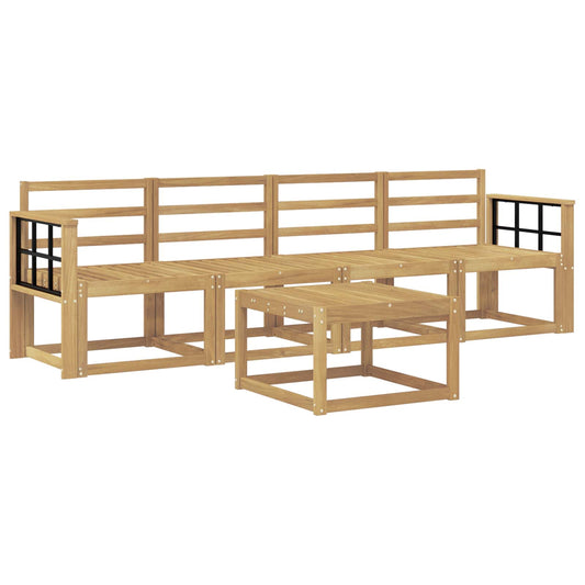 vidaXL Outdoor Sofa Set 5 pcs White Solid Acacia Wood 2