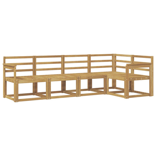 vidaXL Outdoor Sofa Set 5 pcs White Solid Acacia Wood 2