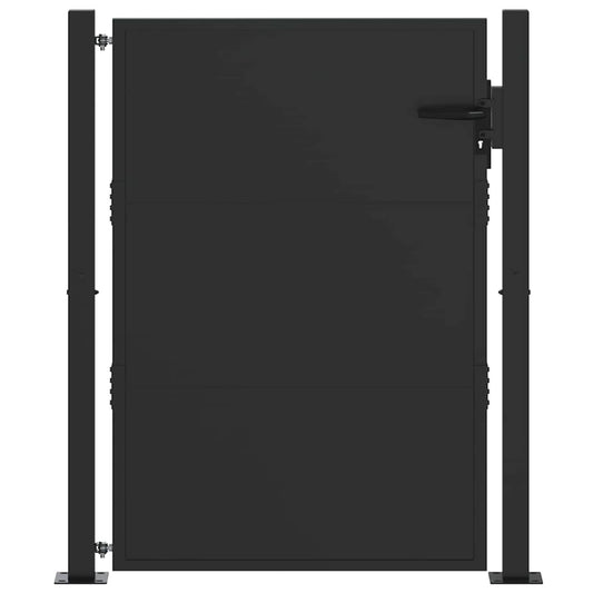 vidaXL Garden Gate 110 x 130 cm Powder-Coated Steel Black Lockable 2