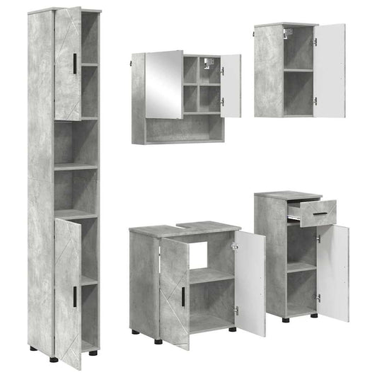 Bathroom Furniture Set 5 pcs 61 x 35 x 64 cm Concrete grey