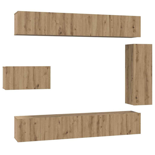 vidaXL TV Cabinet Set 8 pcs Artisan Oak Engineered Wood 2