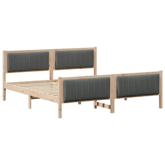 vidaXL Bed frame Brown and dark grey 180 x 200 cm Solid pine wood 2