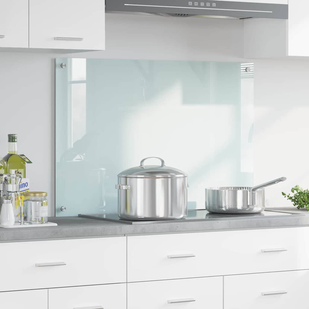 vidaXL Kitchen Backsplash 70 x 40 cm Tempered Glass Milk