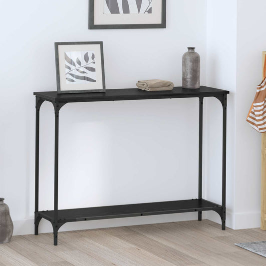 Console Table 101x30,5x75 cm Engineered Wood Black oak 101 cm
