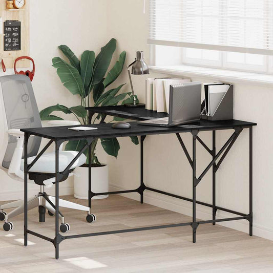 Desk 149x149x75 cm Engineered Wood Black oak