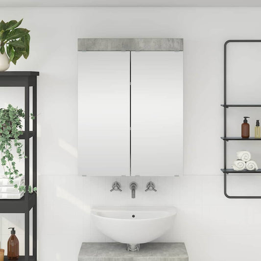 Bathroom TULUM 60 x 16.5 x 78 cm Mirror Cabinet Concrete grey