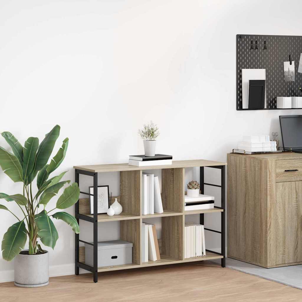 Bookshelf 9-Tier Engineered Wood Width 102 cm Sonoma oak 72.5 cm