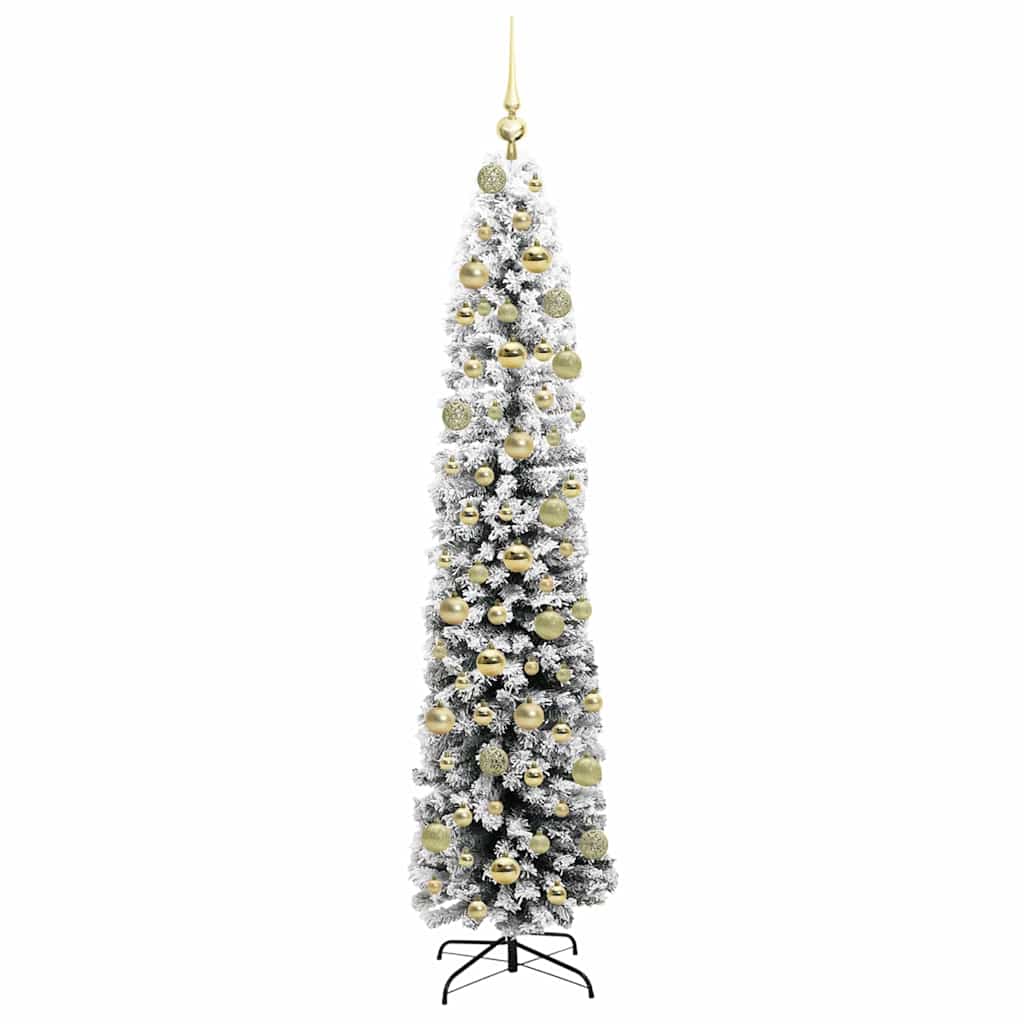 vidaXL Artificial Christmas Tree Green and White 180 cm 4
