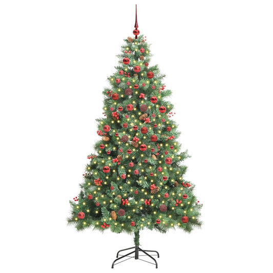 vidaXL Artificial Christmas Tree 300 LEDs Warm White PVC and Metal 2