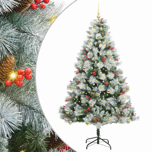 vidaXL Artificial Christmas Tree Green and white 240 cm 2