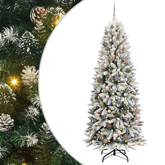 vidaXL Artificial Christmas Tree White 210 cm 2