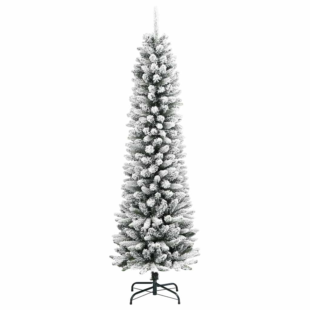 Artificial Christmas Tree White 180 cm with LEDs & white/grey balls