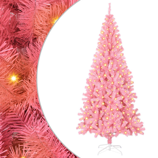 Christmas Tree PVC 180 cm Pink with 300 LEDs