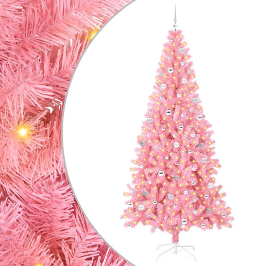 vidaXL Christmas Tree Pink 240 cm PVC 2
