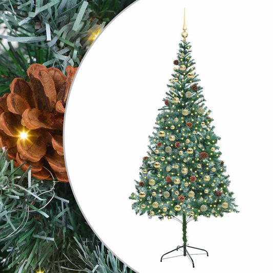 vidaXL Artificial Christmas Tree Green 210 cm PVC and Steel 2