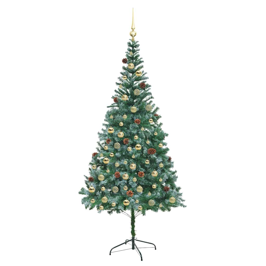 vidaXL Artificial Christmas Tree Green 210 cm PVC and Steel 4