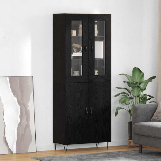 Highboard 69.5x34x180 cm Engineered Wood 2 Doors Black oak