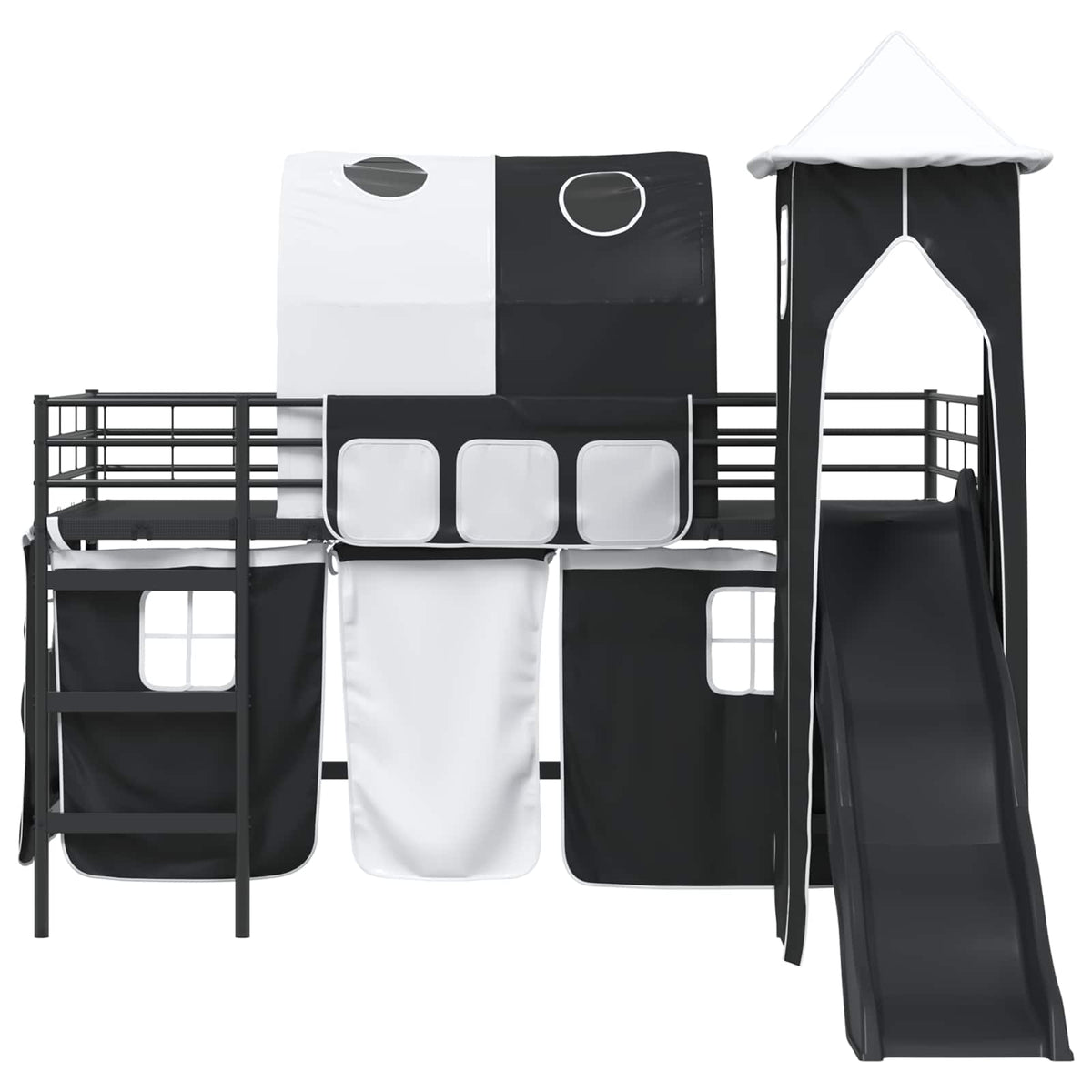 vidaXL Kids'Bunk Bed Frame Black 90 x 200 cm Metal 6