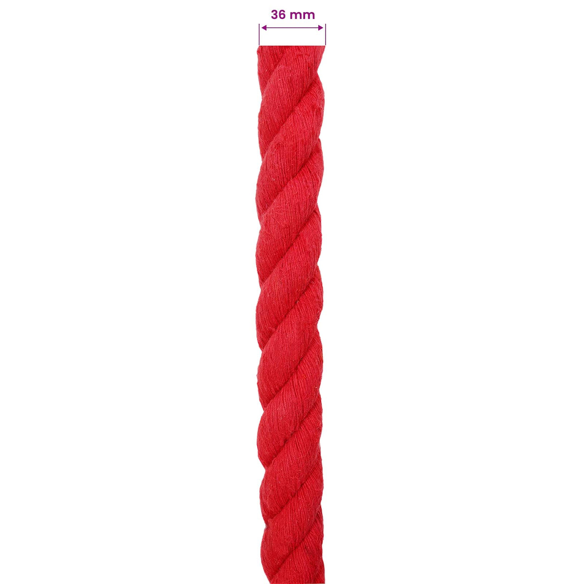 Cotton Rope 100% Cotton Red Length 10 m 36 mm