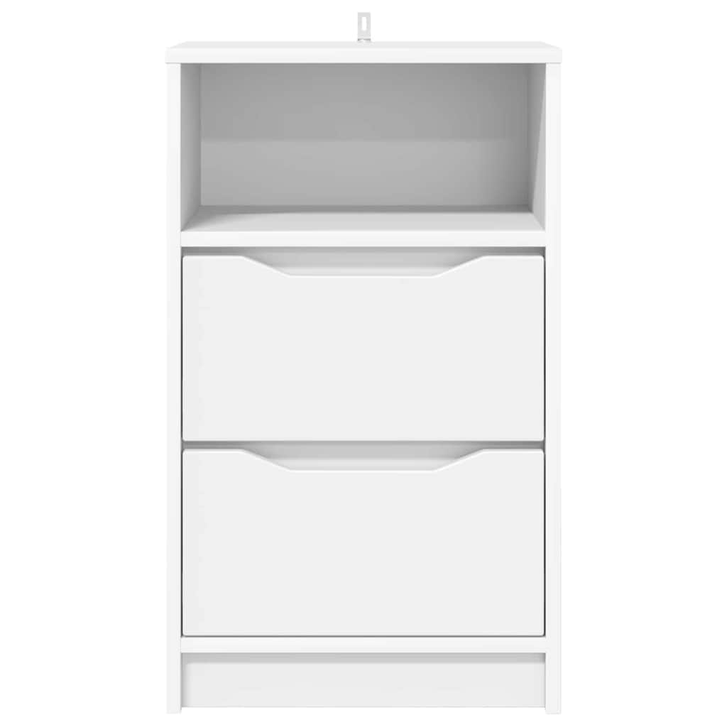 Bedside Table 40 x 30 x 67 cm Engineered Wood White 2