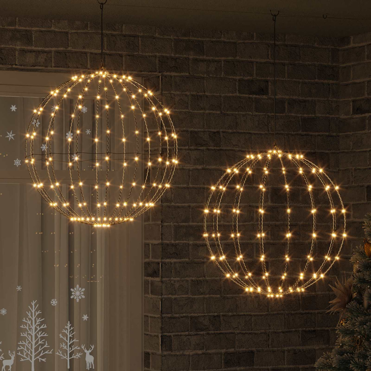 Christmas Finial Light 192 LEDs 2 pcs 60 cm Warm white