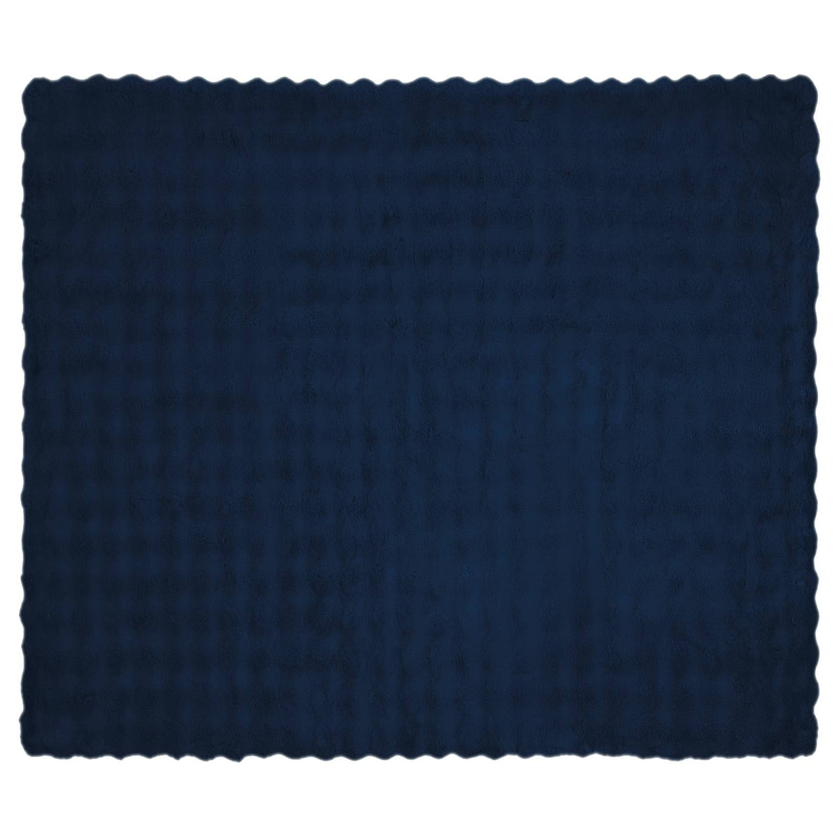 vidaXL Anti-Slip Faux Rabbit Fur Blanket Olite 4 pcs Marine Blue 6
