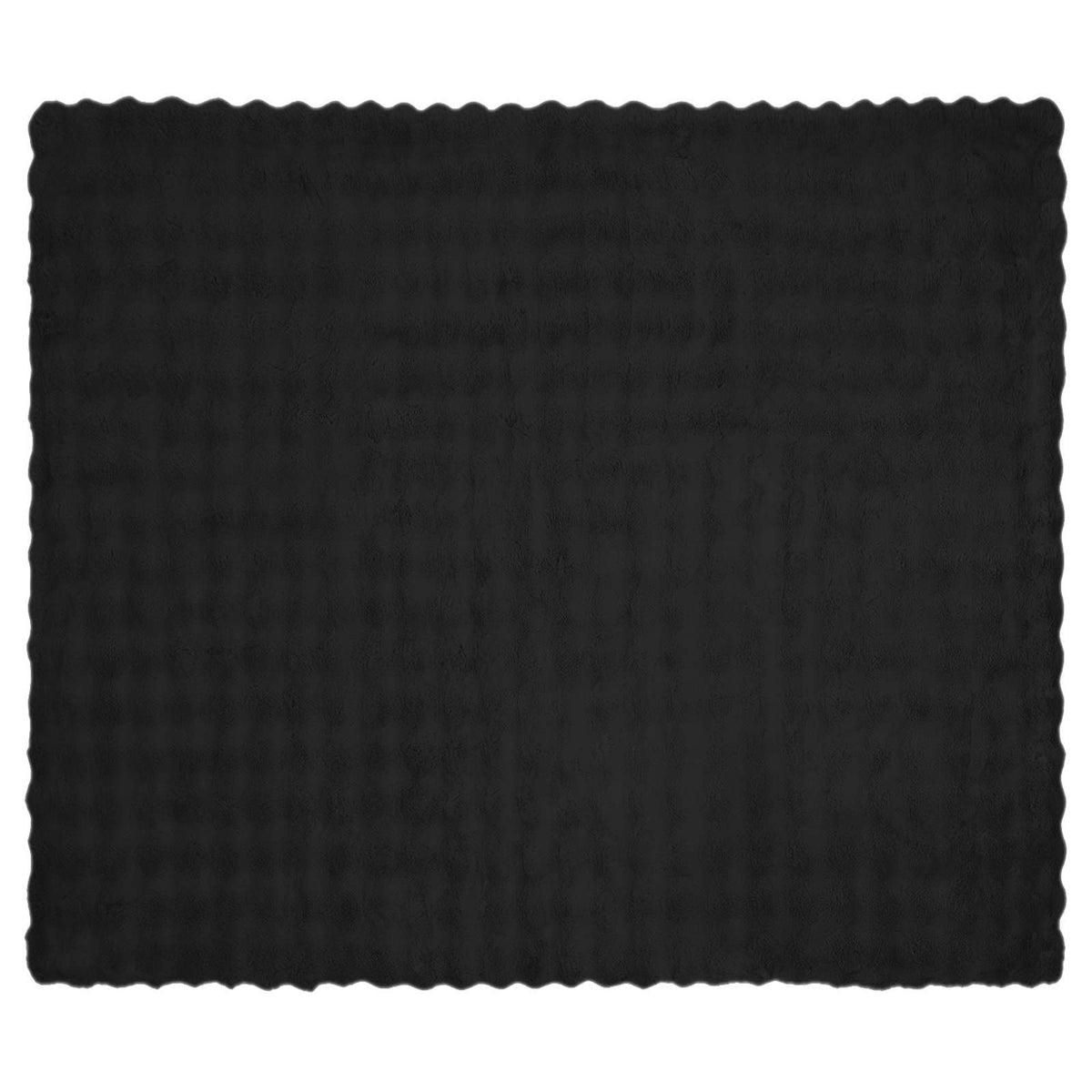 vidaXL Anti-Slip Faux Rabbit Fur Blanket Olite 4 pcs Black 20.3 kg 6