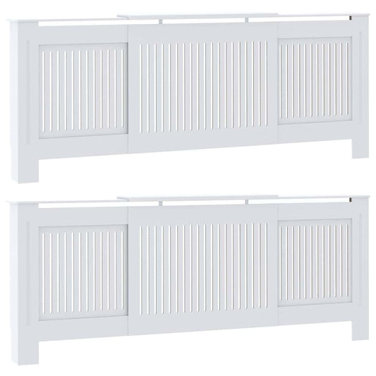 vidaXL Radiator Cover 2 pcs White 205 x 20.5 x 81.5cm Engineered Wood 2
