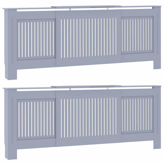 vidaXL Radiator Cover 2 pcs Grey 205 x 20.5 x 81.5cm Engineered Wood 2