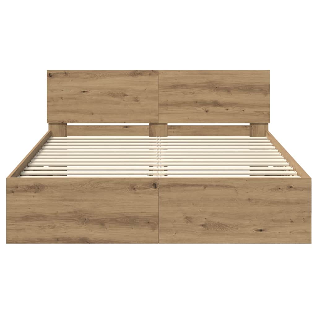 vidaXL Bed Frame Artisan Oak 160 x 200 cm Engineered Wood 6