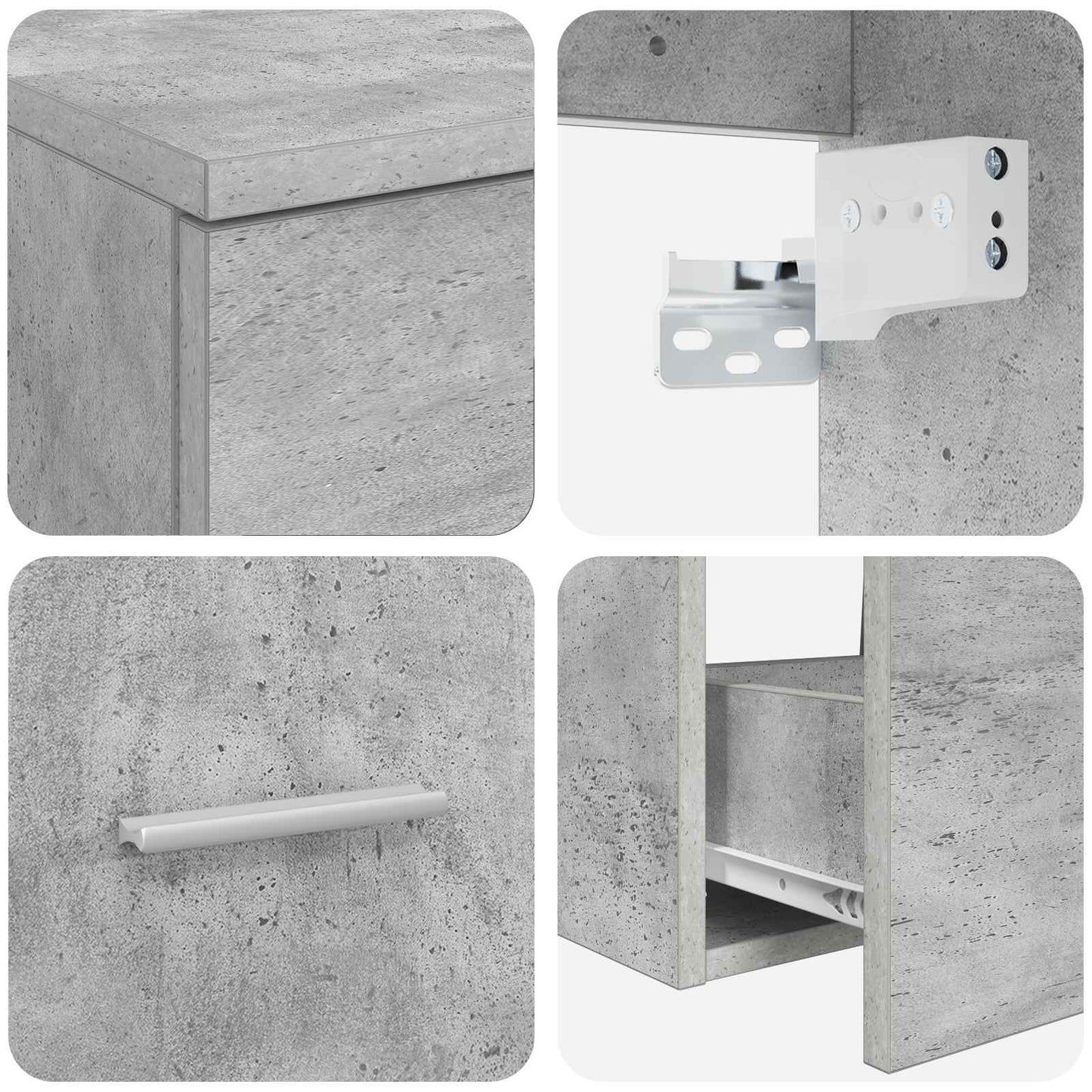 vidaXL Bathroom Furniture Set 2 pcs Concrete Grey Engineered Wood 6