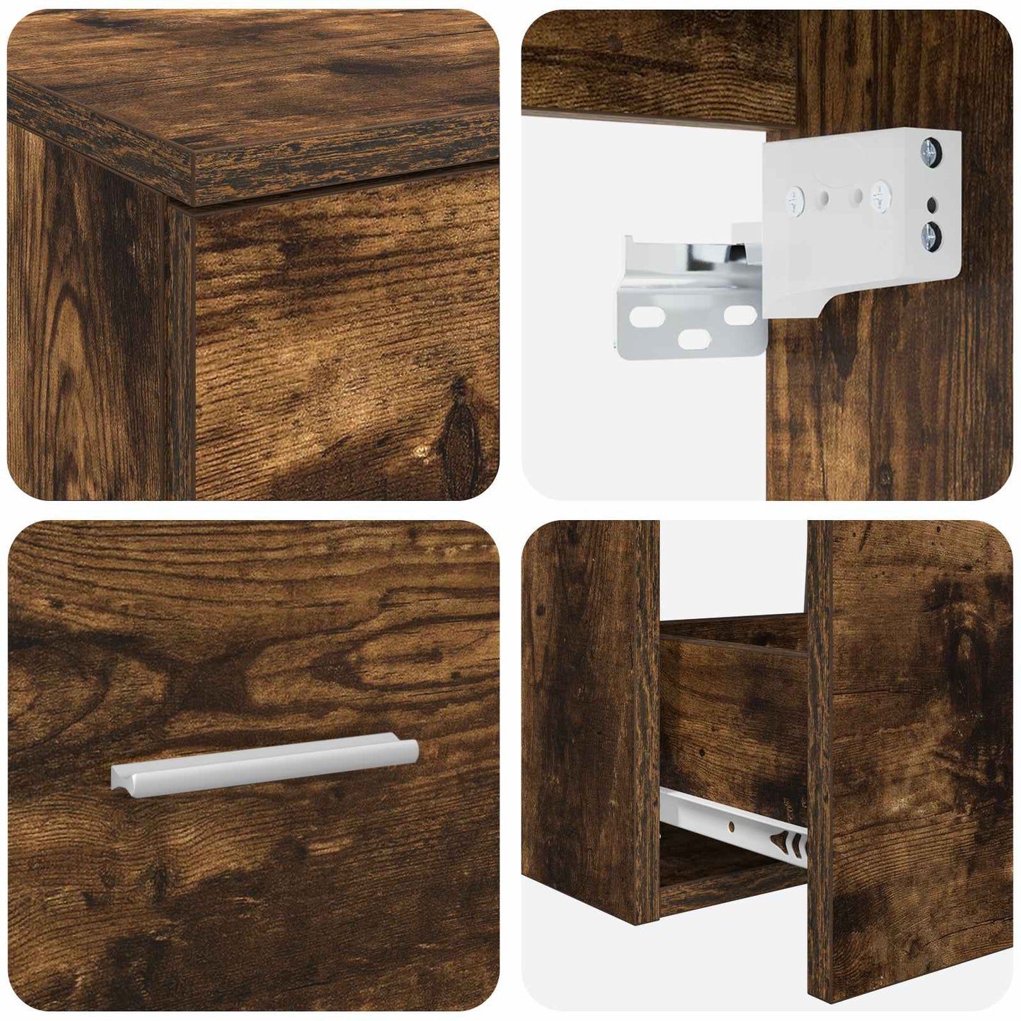 vidaXL Bathroom Furniture Set 2 pcs Smoked Oak Engineered Wood 6