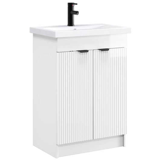 vidaXL Bathroom Furniture Set High Gloss White 78.5 x 37.5 x 81 cm 2