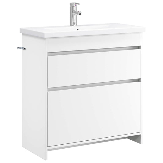 vidaXL Bathroom Furniture Set White 81 x 40 x 84.5 cm Engineered Wood 2
