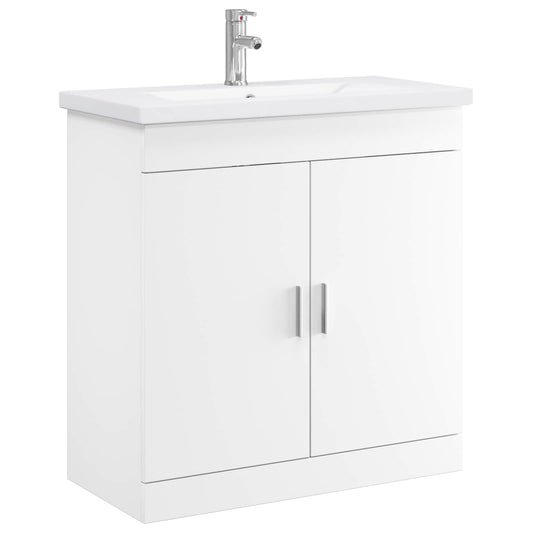 vidaXL Bathroom Furniture Set White 81 x 40 x 84.5 cm Engineered Wood 2