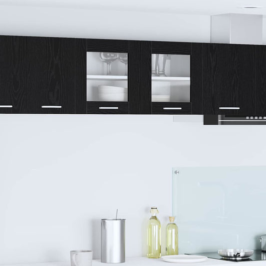 Hanging Cabinet and White 80 x 31 x 40 cm Black Oak 1x hanging glass cabinet (2 doors) 80 cm wide 40 cm high