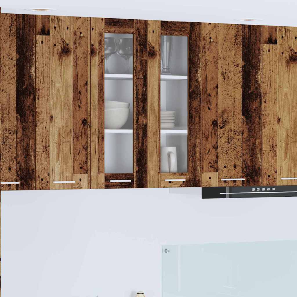 Hanging Cabinet and White 57 x 57 x 40 cm Old Wood 1x hanging glass cabinet (2 doors) 60 cm wide 80 cm high