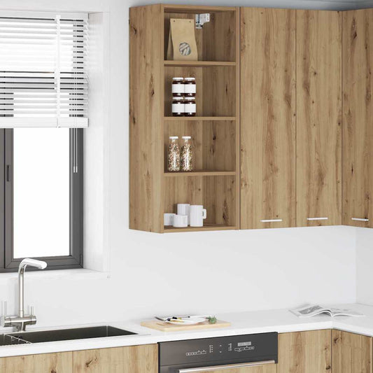 Hanging Glass Cabinet "Lyon" 40x31x60 cm Artisan Oak 1x hanging cabinet (4 shelves) 40 cm wide 100 cm high