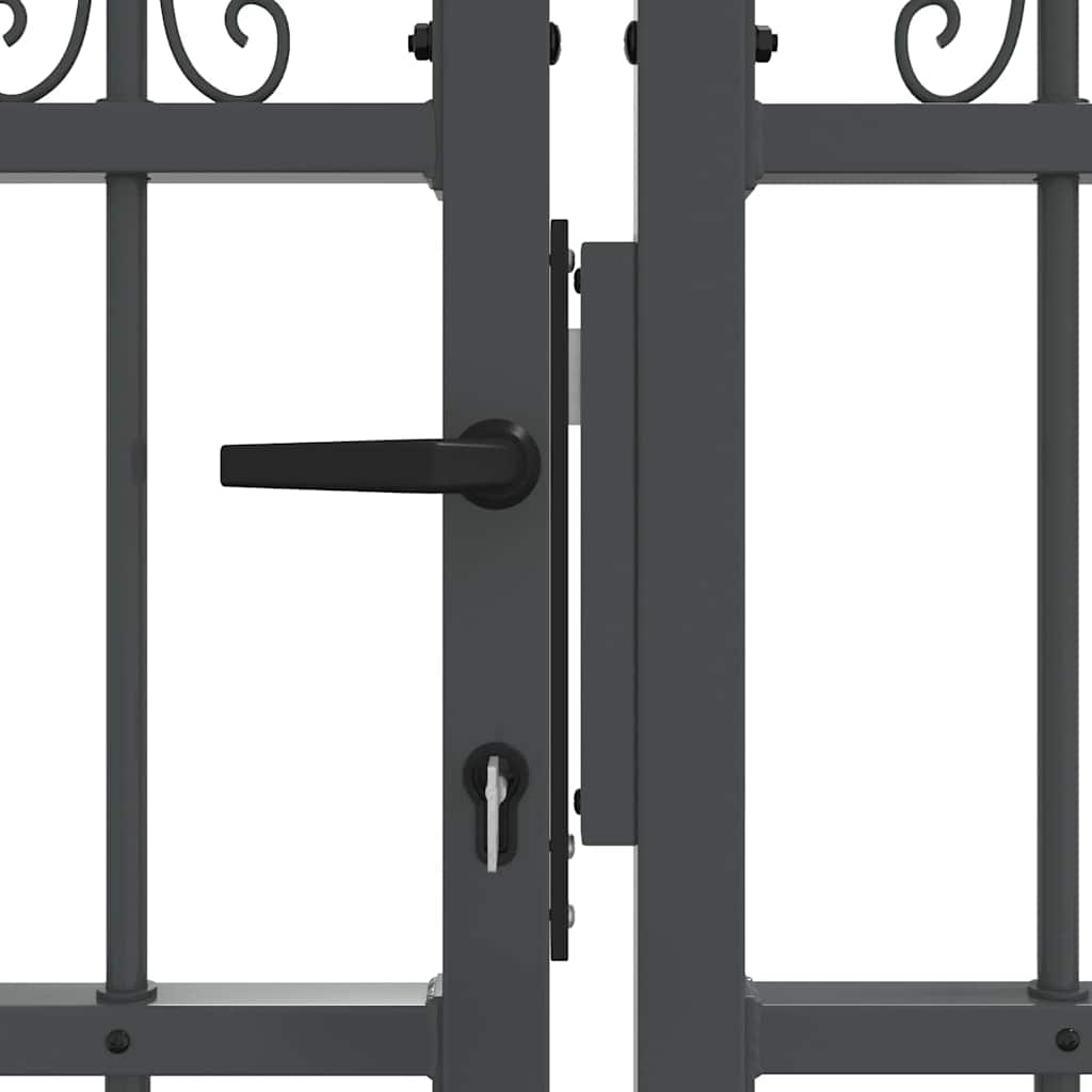vidaXL Fence Gate with Spear Top KAMPEN 395 x 75 cm Lockable Steel 6