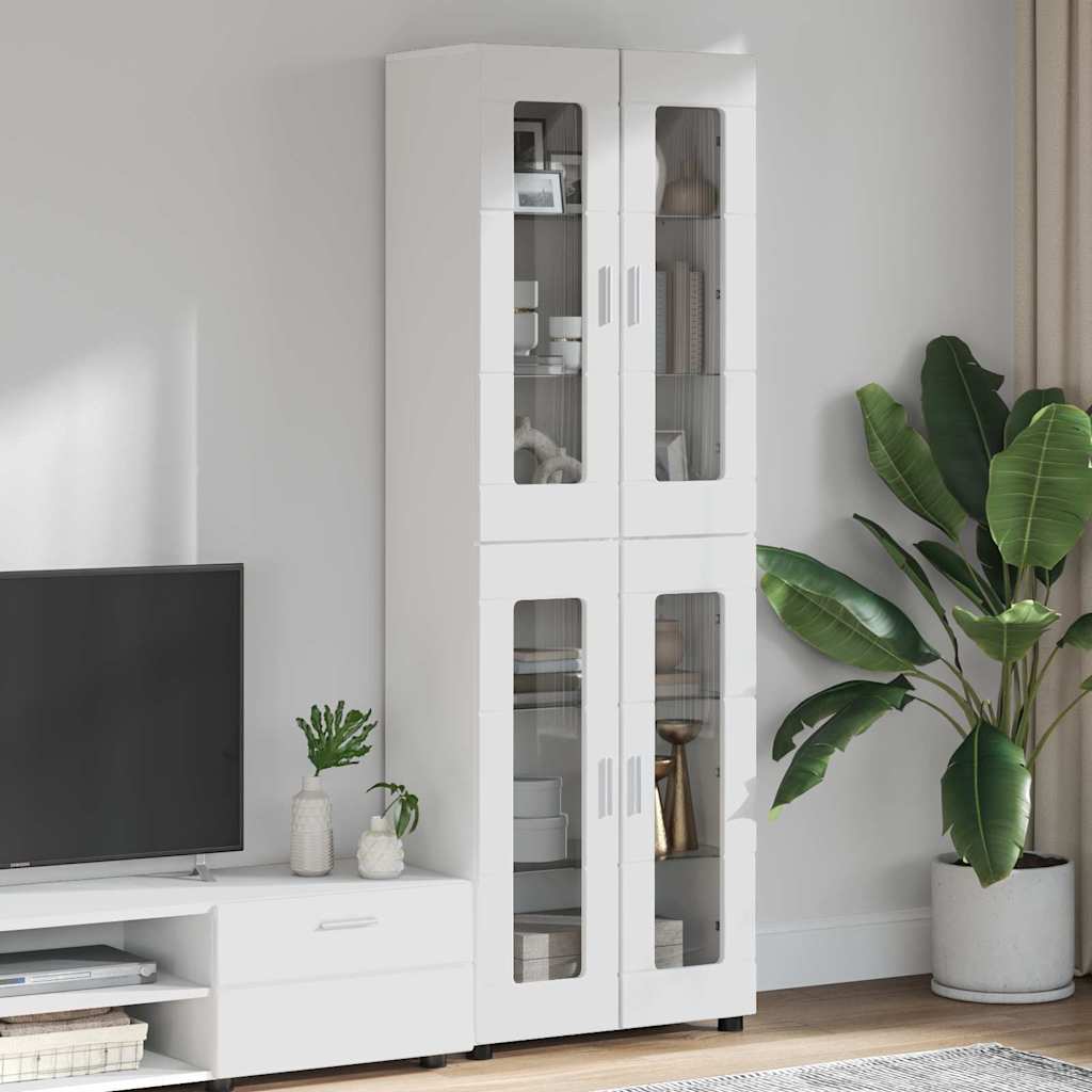 vidaXL TV Cabinet Set FLORIN 3 pcs 150 x 39 x 30 cm High Gloss White