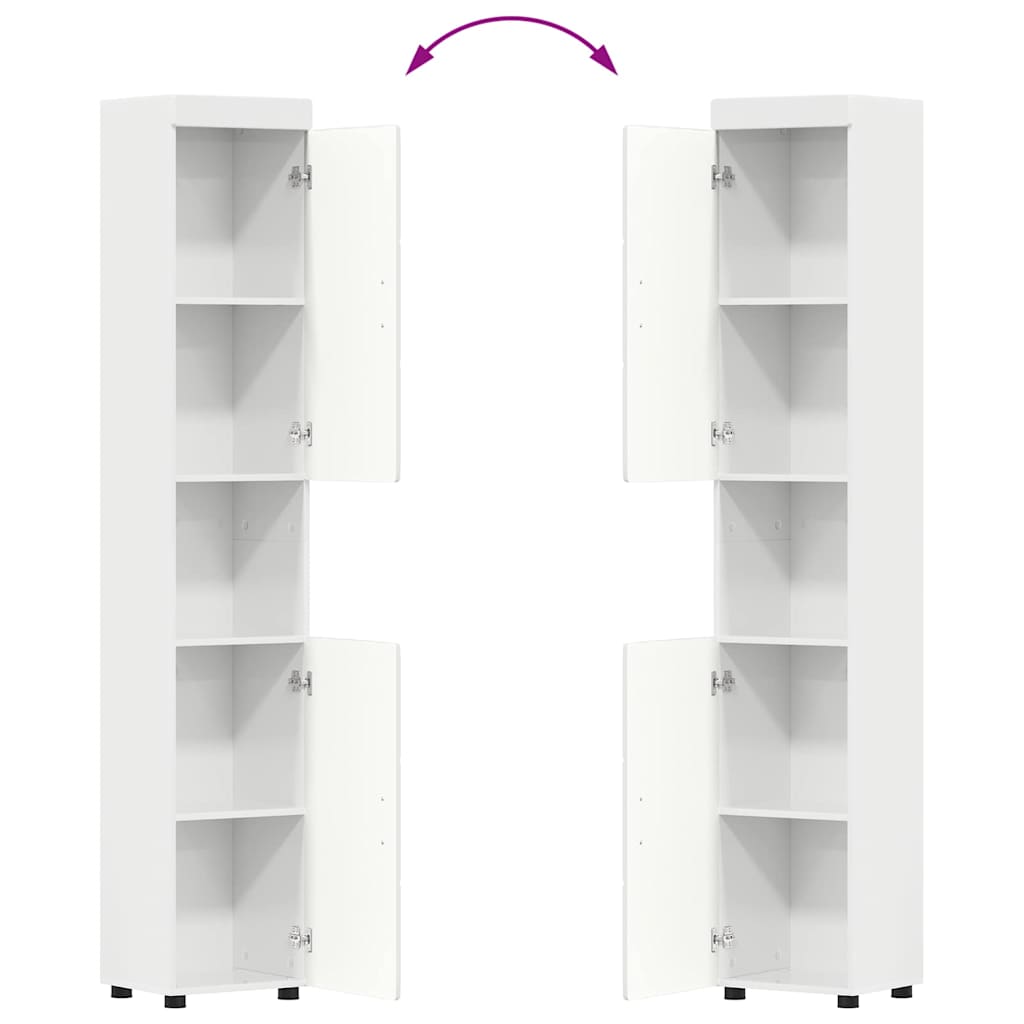 vidaXL Bathroom Furniture Set TULUM 3 pcs High Gloss White 6