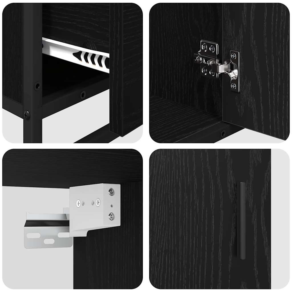 vidaXL Bathroom Furniture Set 3 pcs Black Oak Engineered Wood 6