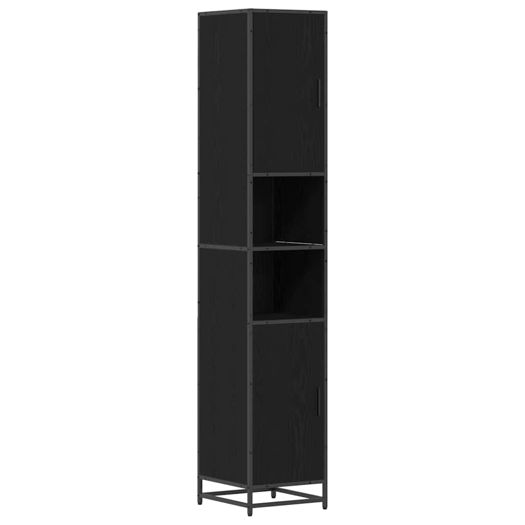 vidaXL Bathroom Furniture Set 3 pcs Black Oak Engineered Wood 6