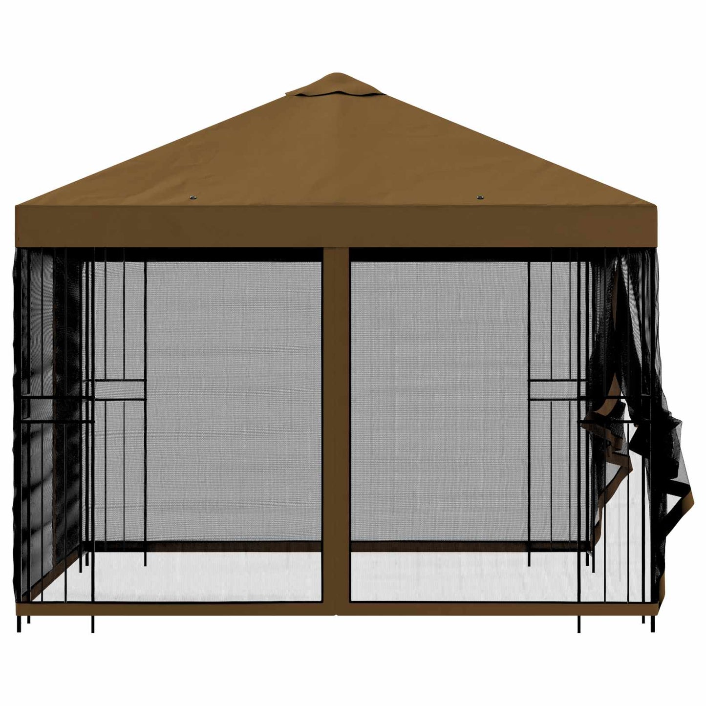 vidaXL Garden Gazebo with Sidewalls 3 x 3 m Taupe Polyester and Steel 6